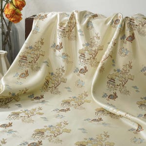 Jacquard brocade fabric by the yard