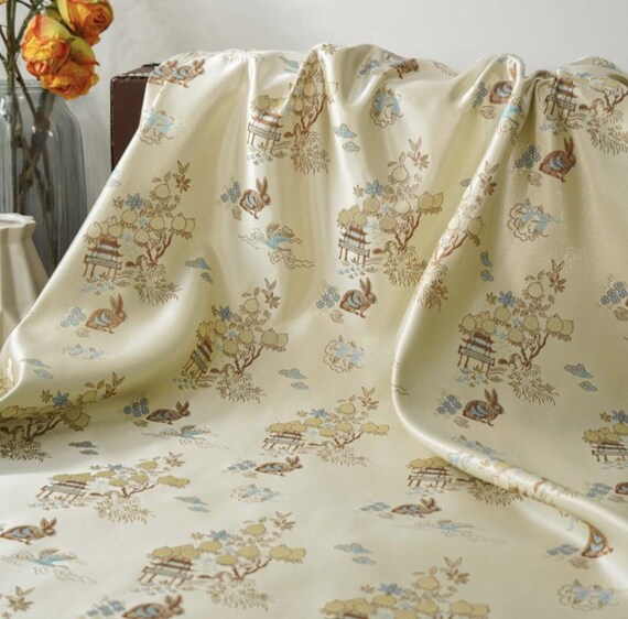 Jacquard brocade fabric by the yard