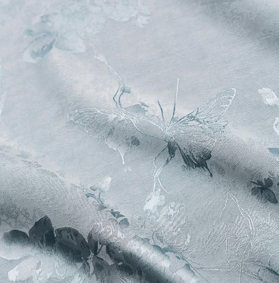 Jacquard floral viscose fabric by the yard