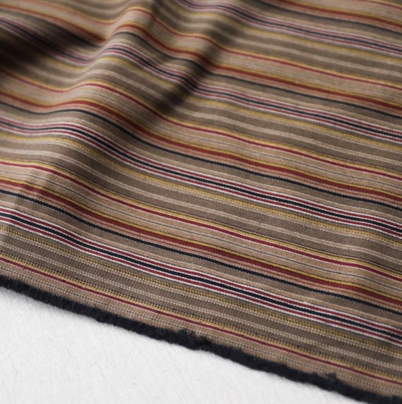 Striped cotton fabric by the yard