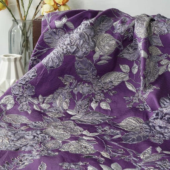 Jacquard brocade fabric by the yard