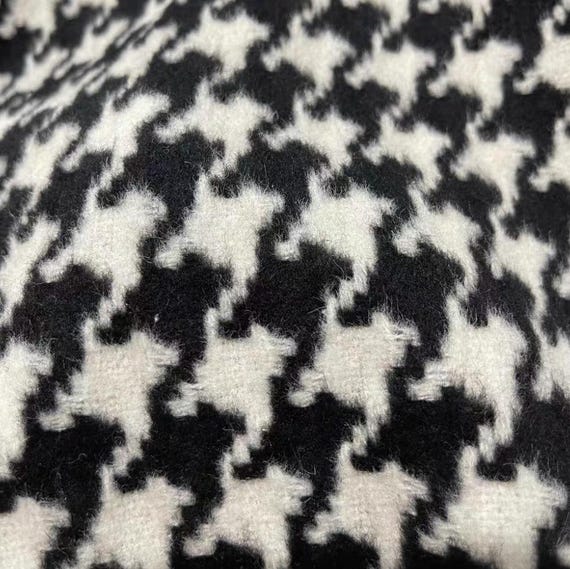 Houndstooth Wool fabric by the yard