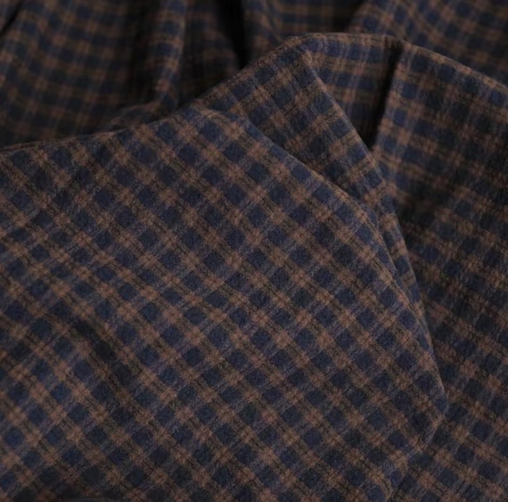 Plaid Wool Fabric by the yard