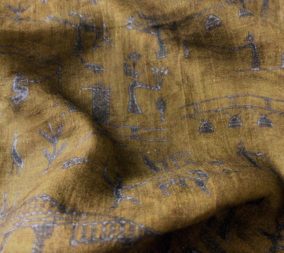 Print linen fabric by the yard