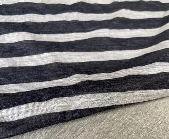 Striped Knit Cashmere Wool fabric by the yard