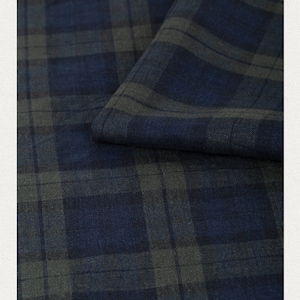 Yarn dyed linen fabric, plaid checks gingham checkered linen fabric by the yard
