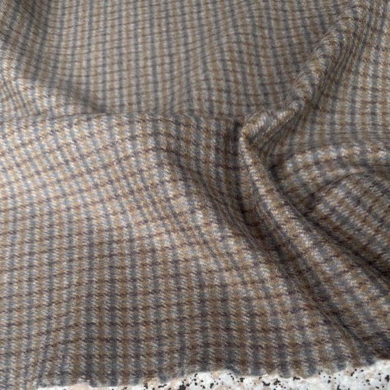 Plaid Cashmere wool fabric by the yard