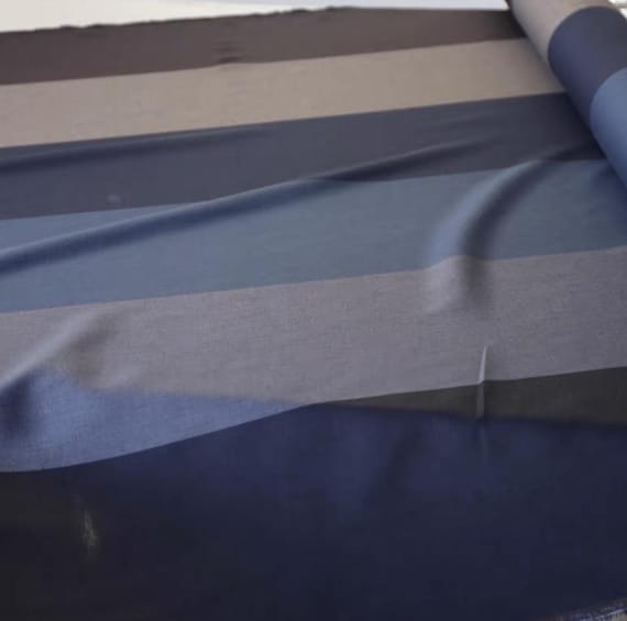 Striped linen fabric by the yard