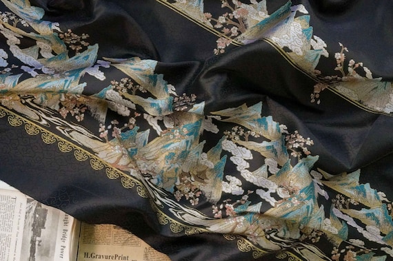 Jacquard brocade fabric by the yard