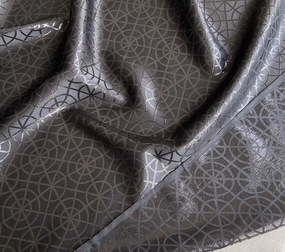 Jacquard metallic silk fabric by the yard
