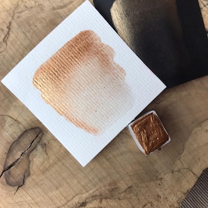 Goldmarie Watercolor, copper-golden shimmer, watercolor, half pot