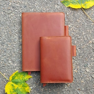 Personalized Leather Notebook Cover: Happy Planner, Hobonichi, A5 A6