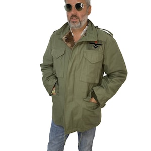 Men's 1980s Military Vintage 80s US Army M65 Woodland Camo