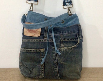 Jeans  bucket bag col. LEATHER