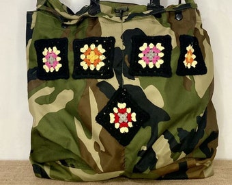 Borsa Portacasco Camouflage con Patch Uncinetto