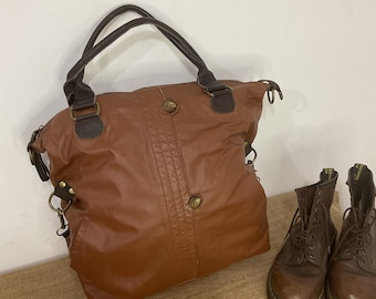 Handmade Vintage brown Leather Helmet Bag