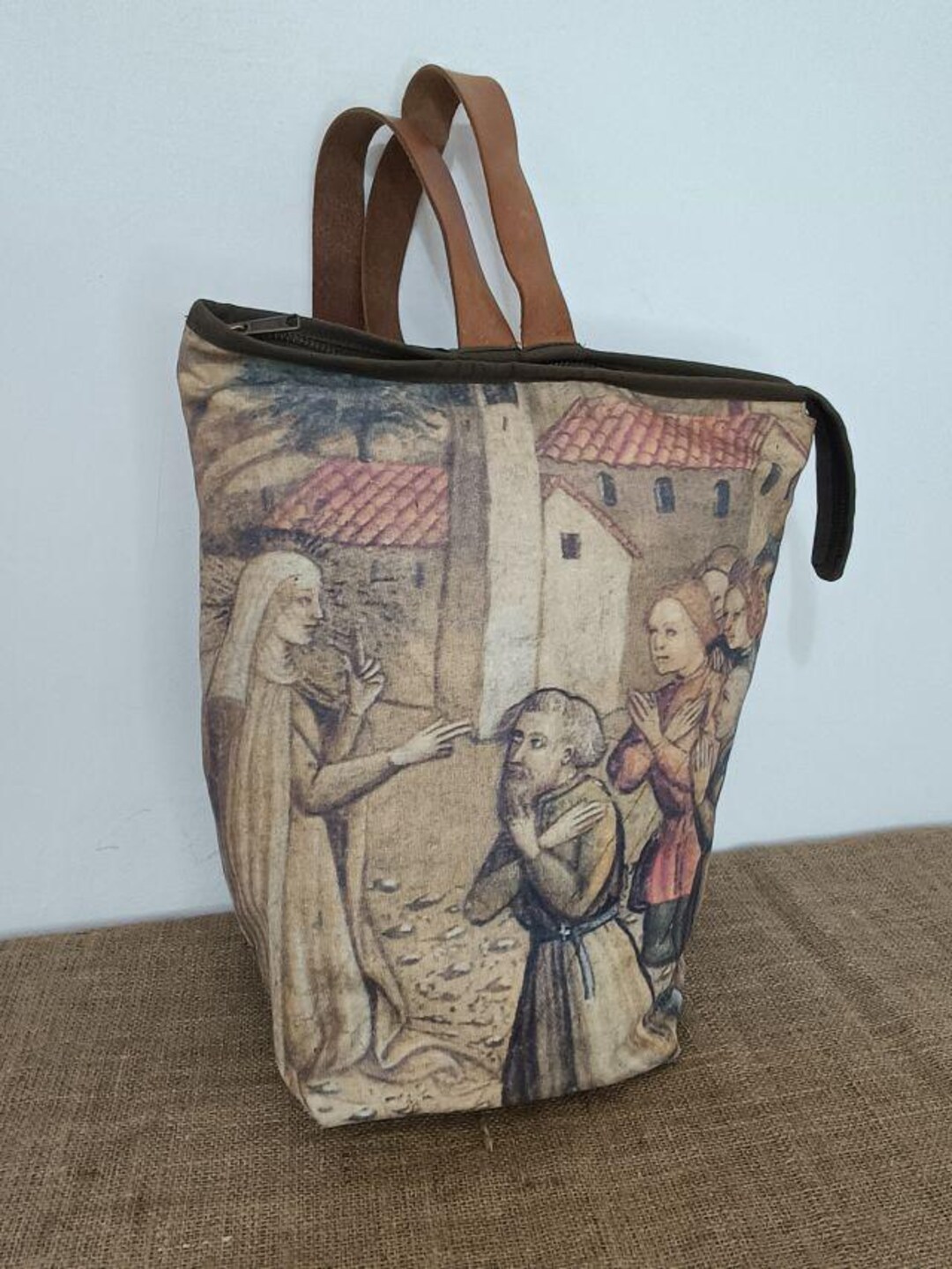 Handmade Backpack With Vintage Canvas – Medieval Inspiration - Etsy