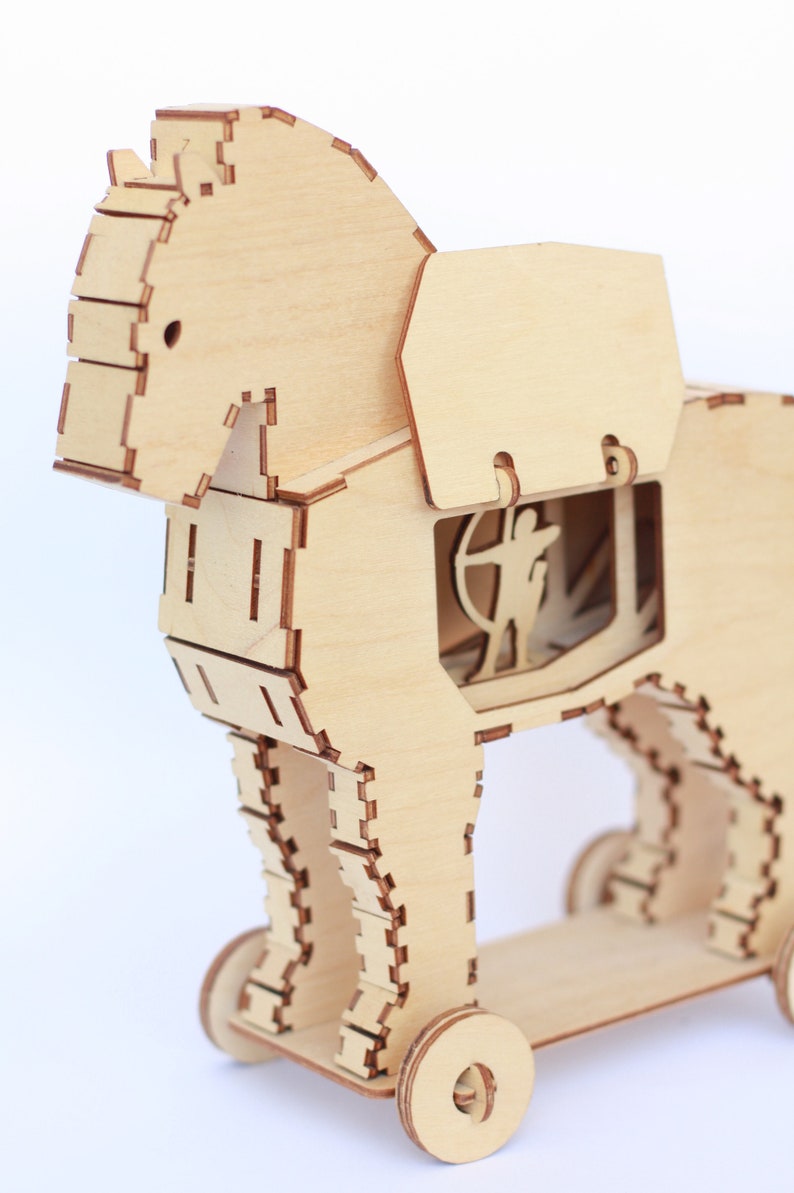 Trojan horse 3D Wooden Puzzle ECO Toy Horse Puzzle Toy from Etsy
