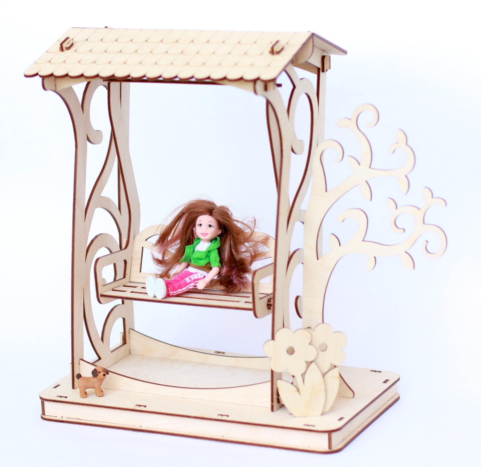 Barbie Furniture Wood Toy Wooden Swing for Dolls Eco-friendly | Etsy