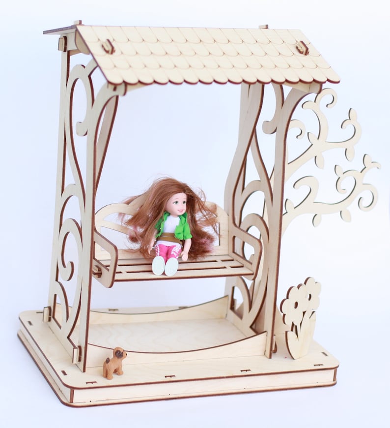 Barbie Furniture Wood Toy Wooden Swing for Dolls Eco-friendly | Etsy