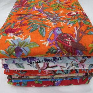 Fabric By The Yard Bird Print Cotton Fabric Running Loose Craft Sewing Fabric Women Dressmaking Fabric