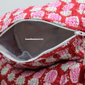 Kulturtasche Kulturtasche aus Baumwolle mit 3 Teilen gesteppt