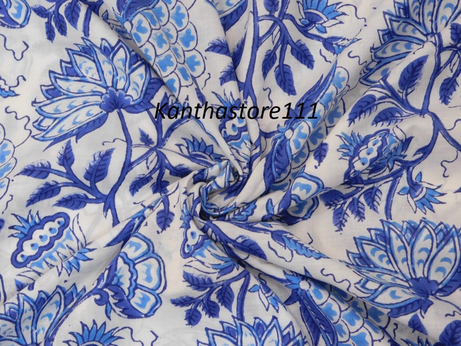 Traditional Fabric Cotton Voile by the Yard Hand Block Floral Etsy UK