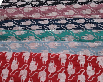 Wholesale !! Hand print Indian cotton fabric by yard light weight dressmaking