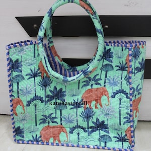 Sac fourre-tout matelassé à imprimé animal Petit sac à bandoulière en coton fait main Cadeau pour elle