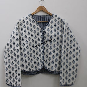 Hand Block Print Cotton Quilted Jacket - Indian Style