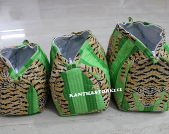 Toiletry Storage Women Makeup Quilted tiger print Cosmetic Beauty Case