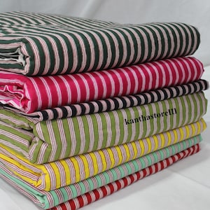 Tessuto trapuntato a righe in 100% cotone, tagliato su misura, tessuto di cotone indiano fatto a mano @designbyneha