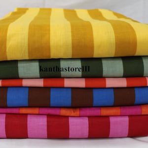 On sale striped print cotton fabric by the yard multi color hand quilting fabric for home decor crafts gift for her @printbymyprinter