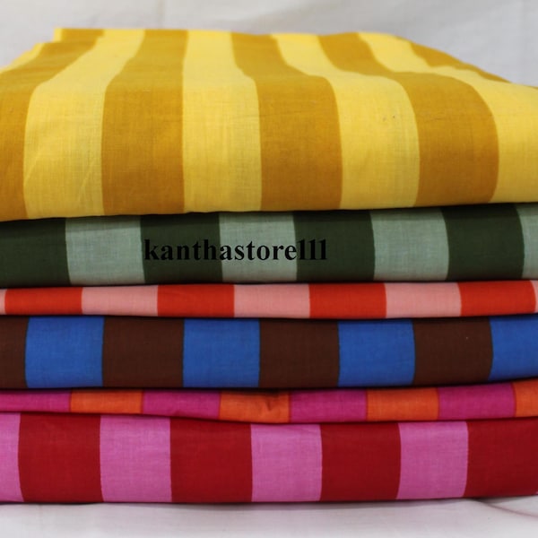 Striped Print Cotton Fabric: Lightweight Home Decor, Crafts
