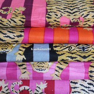 Magnifiques multi-tissus à imprimé tigre fait main, tissu par mètre, tissu en coton, tissu de courtepointe, cadeau pour elle #desinedbykanthastore111