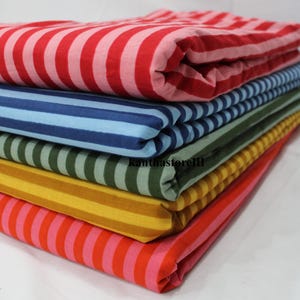 Hand bedruckter gestreifter Baumwollstoff Massenvorrat Quiltstoff für Frauen Taschen leichter Stoff zum Basteln @designbymyartisan