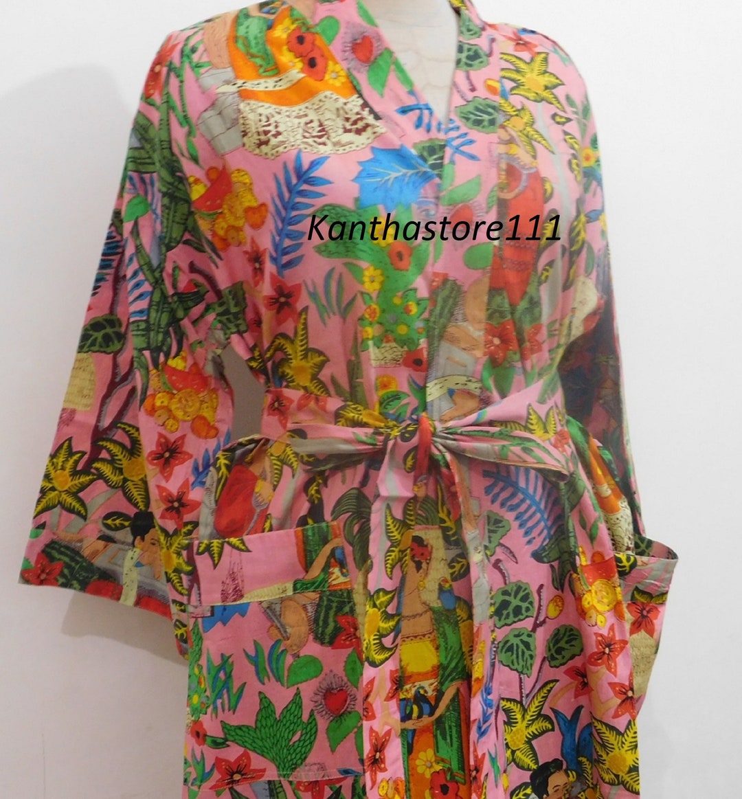 Frida Kahlo Robe Dressing Gown Handmade Kimono Bridesmaid Robes Gift ...