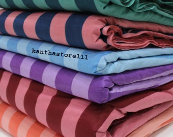 Handbedruckte gestreifte Baumwolle