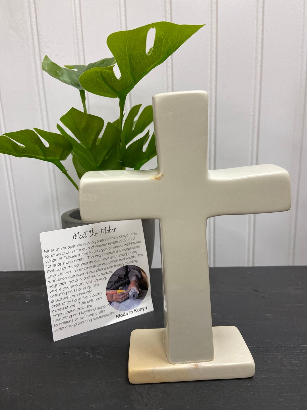 Hand Carved Soapstone Cross, Made in Africa, Fair Trade, Religious