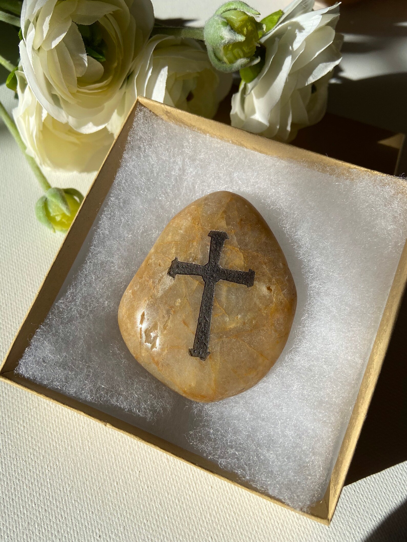 Prayer Stones Cross Stones Praying Stones Inspirational Etsy