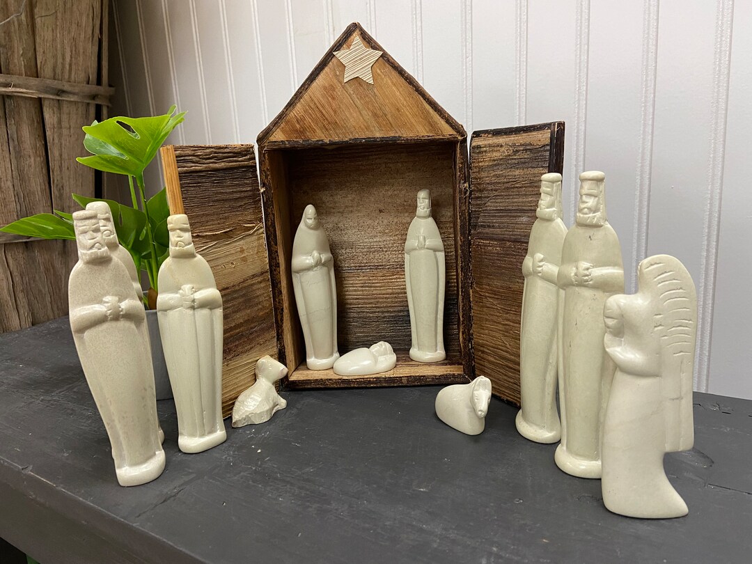 12 Piece Kenya Soapstone Nativity Set, Fair Trade, Made in Africa, Hand
