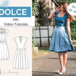 Dirndl DOLCE PDF pattern Gr. 32 - 50, dirndl pattern, dirndl workshop