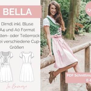 digital PDF dirndl pattern incl. dirndl blouse, costume, Oktoberfest, dirndl dress, size. 32 - 50