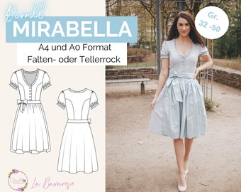 Dirndl dress Mirabella, PDF sewing pattern size 32 to 50