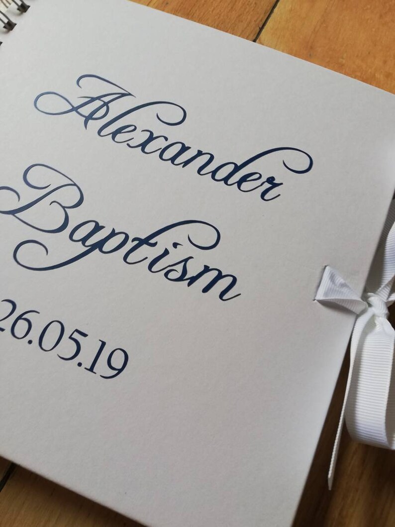 Baptism book Baby Shower Birthday custom /& personalized wedding anniversary Christening