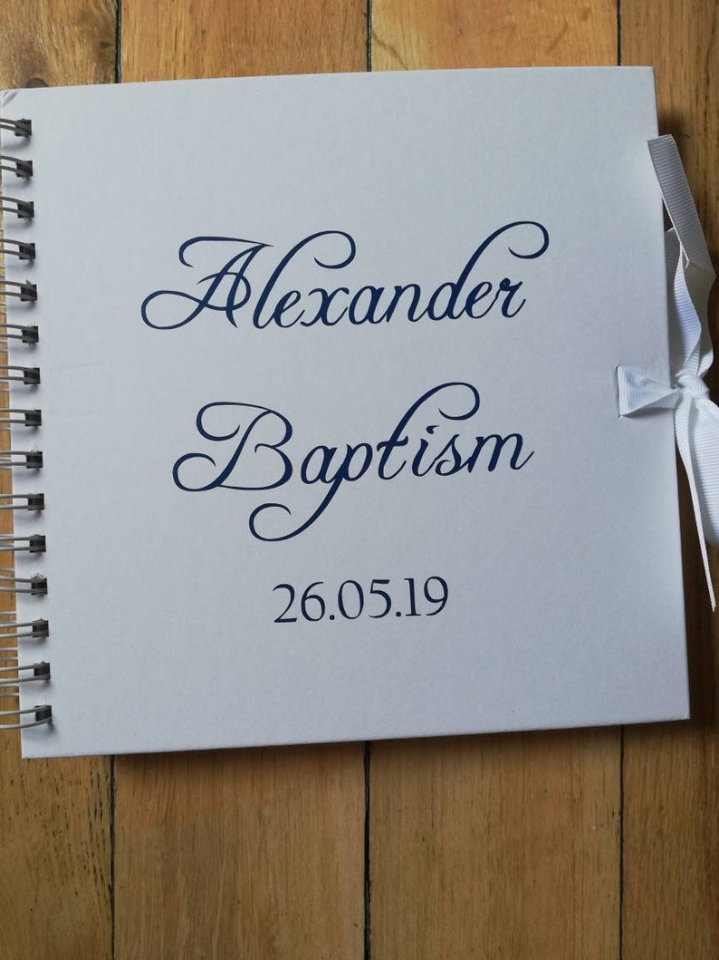 Baptism book Baby Shower Birthday custom /& personalized wedding anniversary Christening