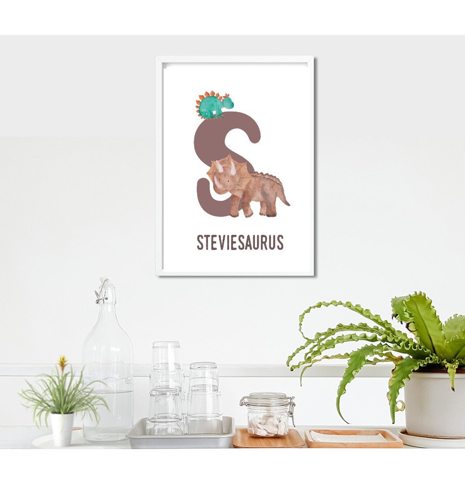 Personalised Dinosaur Print Alphabet Letter Letter S | Etsy