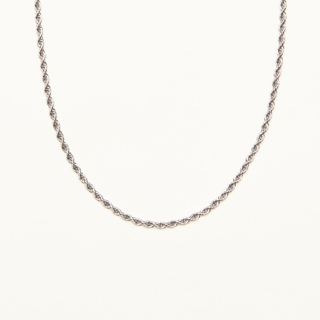 Minimal Rope Chain 18K Gold Plated Thin French Rope Chain Necklace, Women Minimalist ...