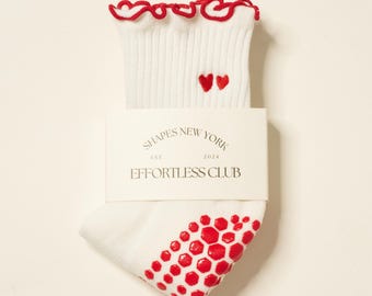 Chaussettes Heart Duo Pilates Grip : broderie de coeurs antidérapante sans effort