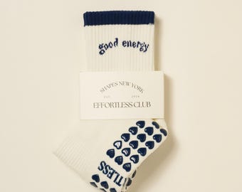Greifsocken: Effortless Club Good Energy Pilates Sock in Navy - Pilates, Yoga, Barre